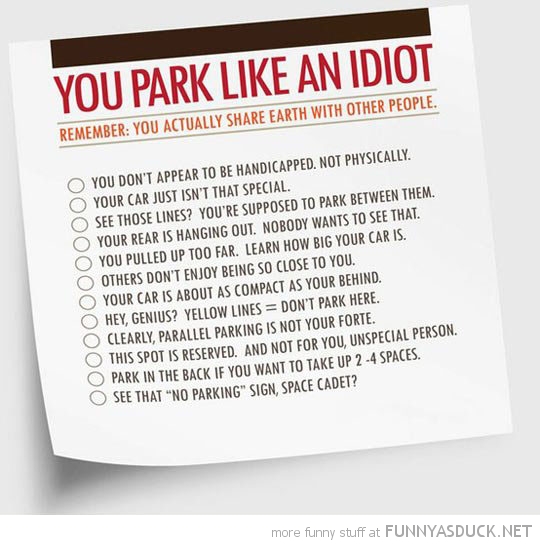 You Park Like An Idiot