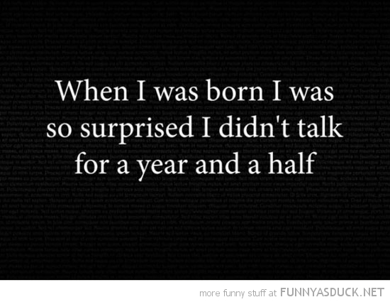 When I Was Born...