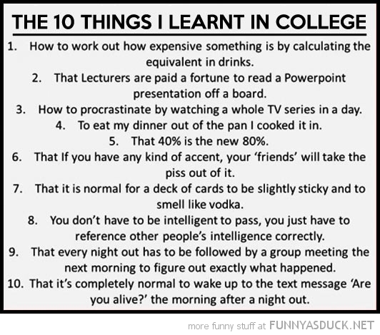 The 10 Things I Learnt In College