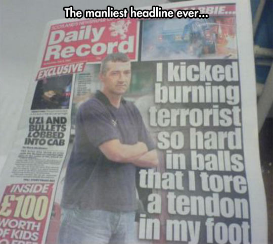 Manliest Headline Ever