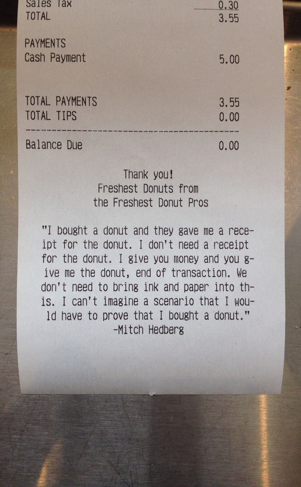 Donut Reciept