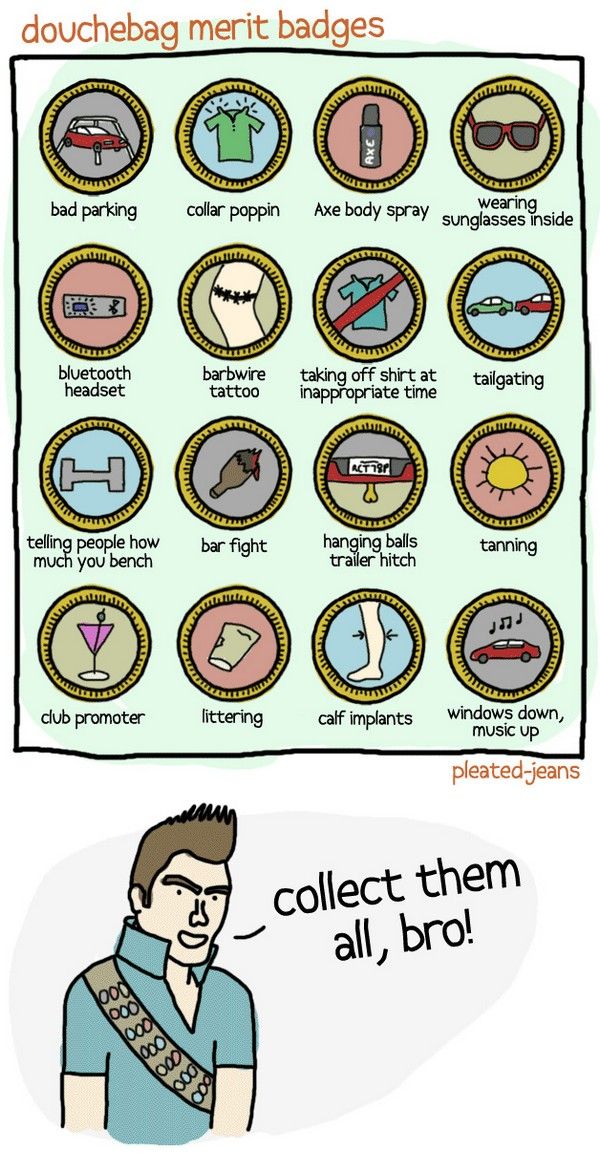 Douchebag Merit Badges