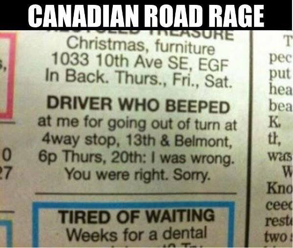 Canadian Road Rage